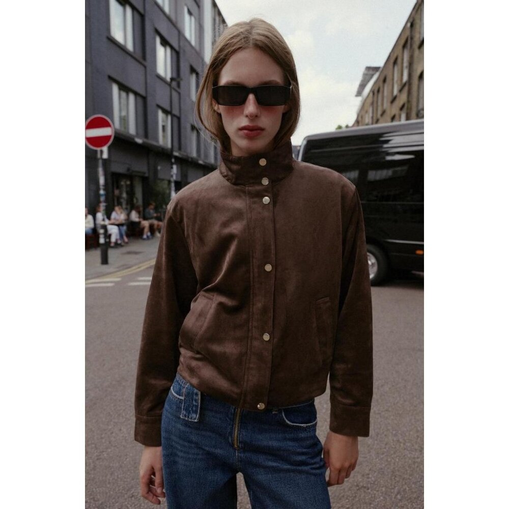 ZARA FAUX SUEDE JACKET - Picture 3 of 9